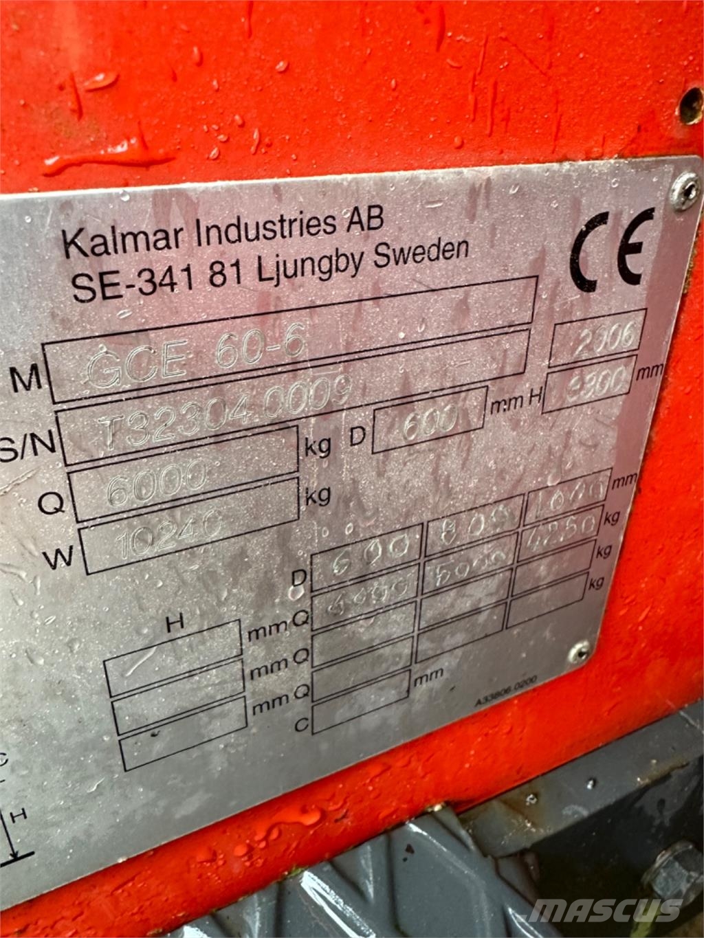 Kalmar GCE60-6 Gāzes autoiekrāvēji (LPG)
