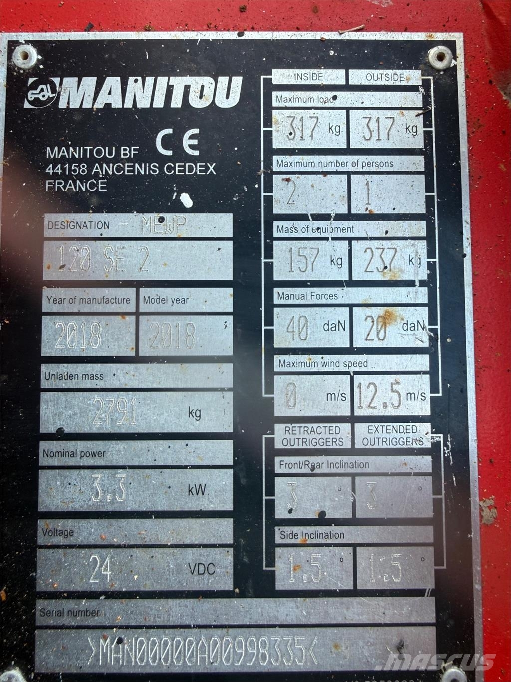 Manitou 120SE-2 Ножничные подъемники