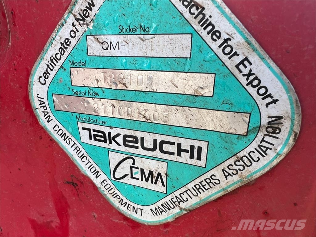 Takeuchi TB210R - Minigraver / Tiltman og 2 skolve Minibagger < 7t