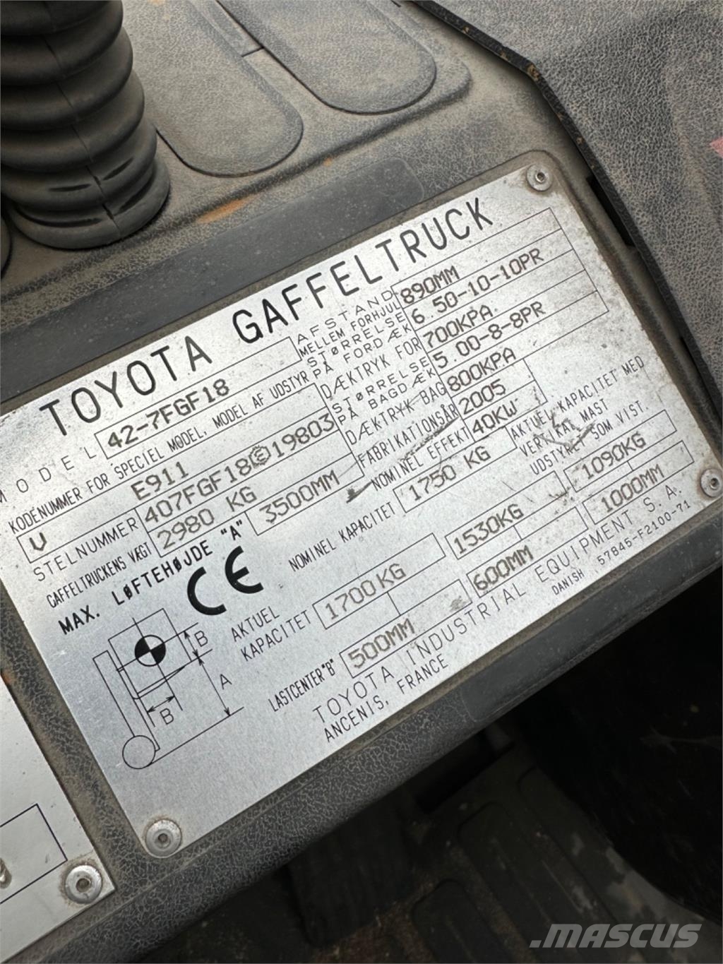 Toyota FG18 LPG forklifts
