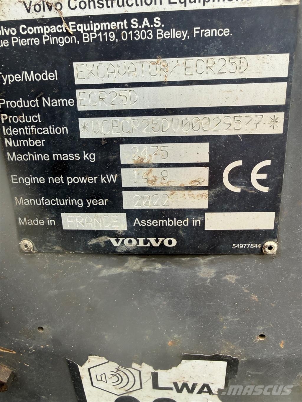 Volvo ECR25D Мини-экскаваторы