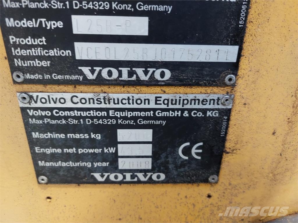Volvo L25B-P Gumikerekes homlokrakodók