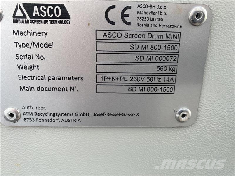 Asco Screen Drum Mini kompakte med stor kapacitet Sorteer / afvalscheidings machines