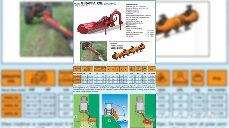 Maschio Gaspardo Giraffa XXL Udv. Gear Afklip op til Ø=12 Falciatrici