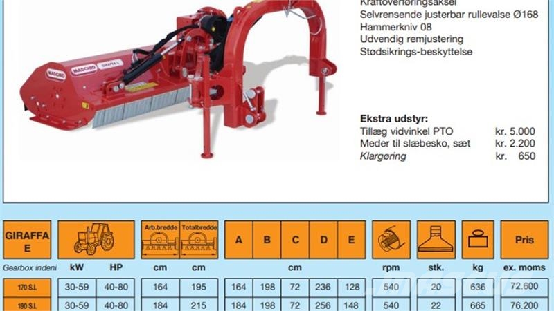 Maschio Giraffa L 190 جزازات