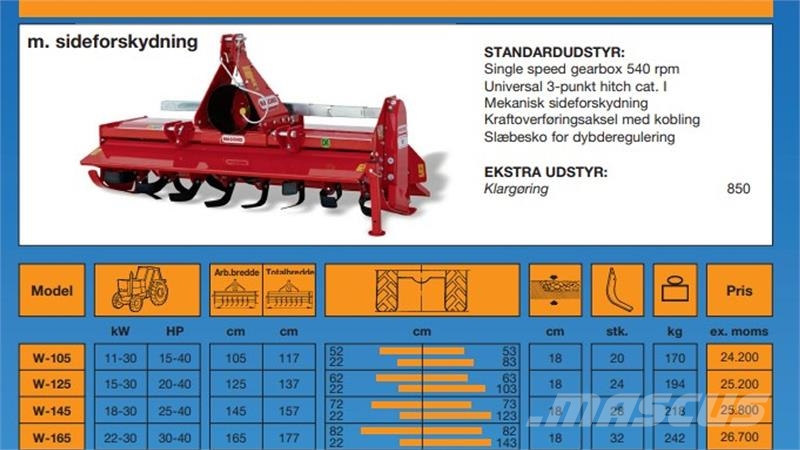 Maschio W165 Fræser af høj kvalitet Coltivatori