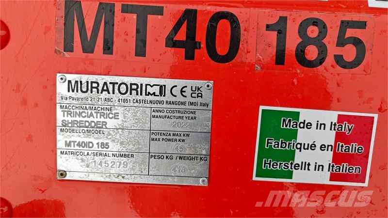 Muratori MT40-185 Hydraulisk - Brugt maks. 10 timer Inne akcesoria