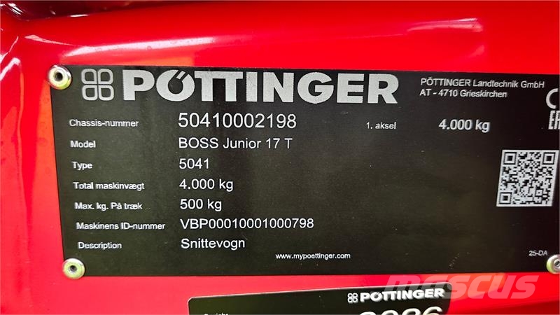 Pöttinger Boss Junior 17T Opsamlervogn Egyéb kommunális gépek