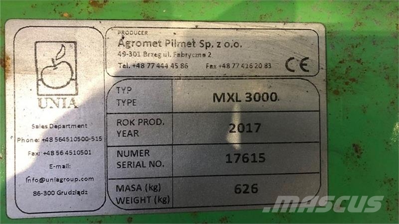 Unia MXL 3000 معدات توزيع السماد العضوي
