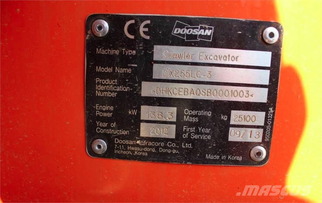 Doosan DX255 LC-3 Vikšriniai ekskavatoriai