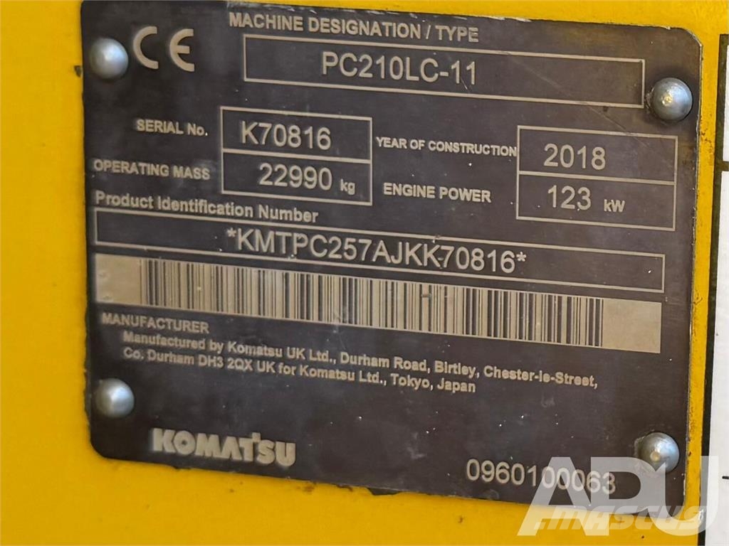 Komatsu PC210LC-11 Vikšriniai ekskavatoriai