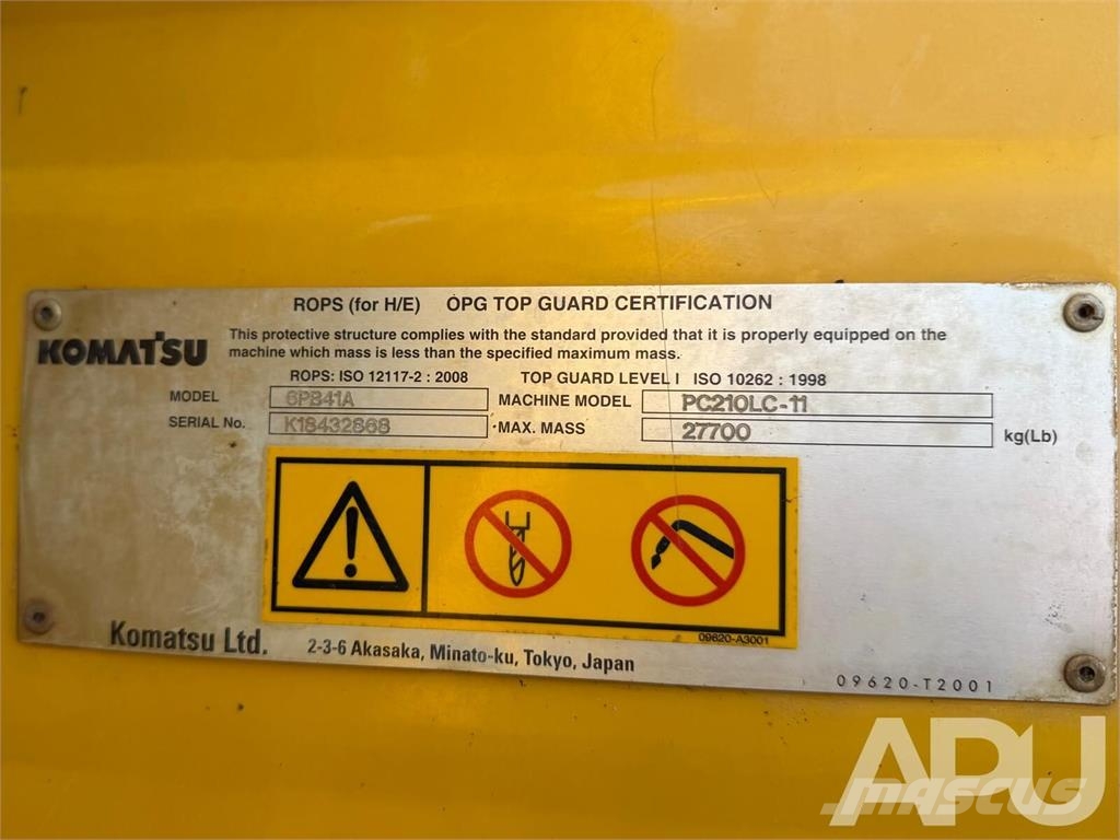 Komatsu PC210LC-11 Vikšriniai ekskavatoriai