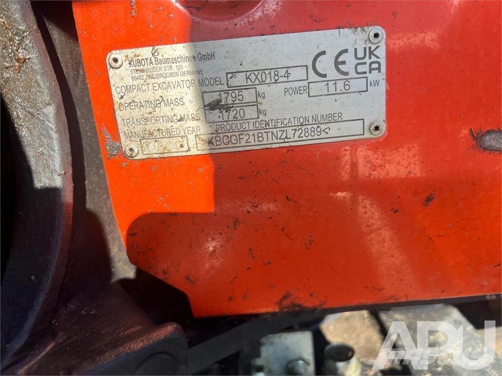 Kubota KX018-4 Mini ekskavatoriai < 7 t