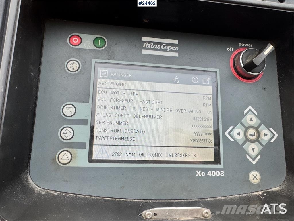 Atlas Copco XRYS 577 Compressor – only 2,300 hours! Kompressorer