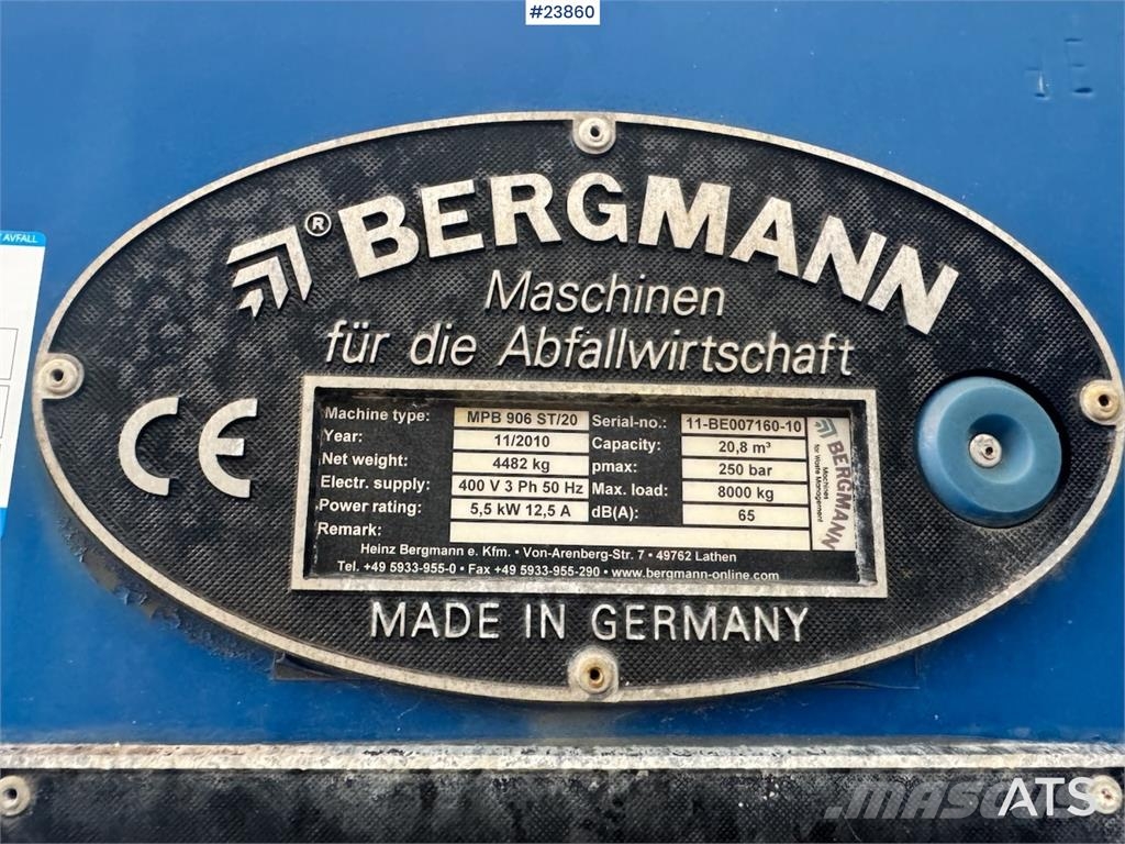 Bergmann Compactor – Multiple Units Available Industriële balenpersen