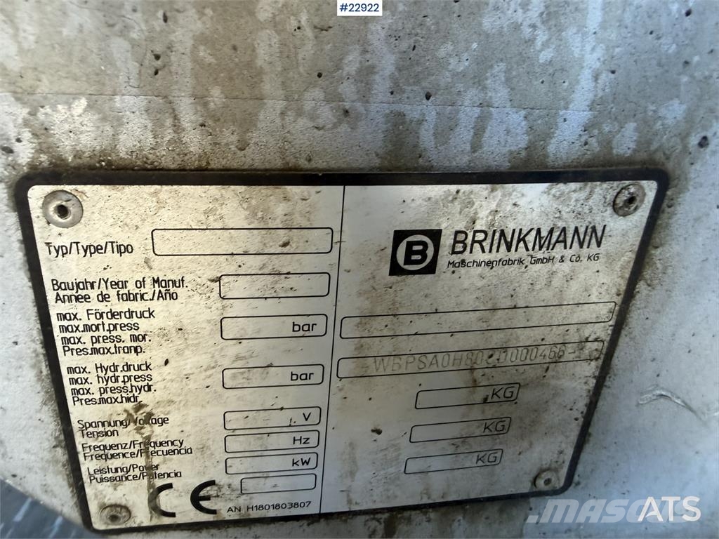 Brinkmann TCL20 concrete/mortar pump with remote control Εξαρτήματα σκυροδέματος