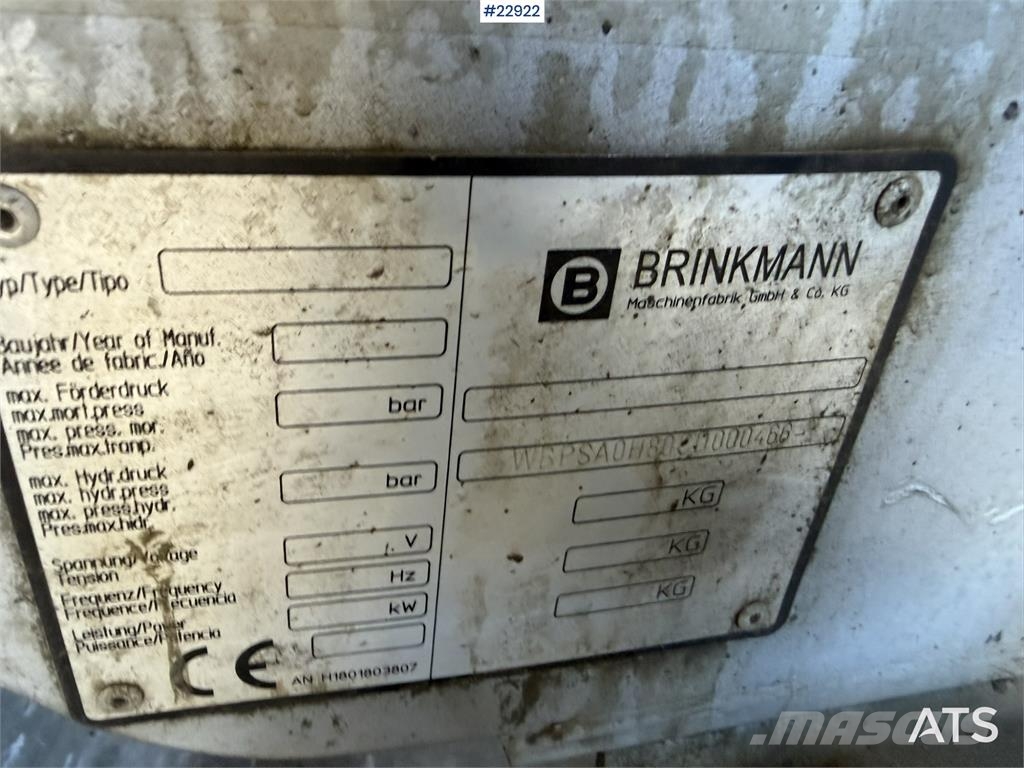 Brinkmann TCL20 concrete/mortar pump with remote control Εξαρτήματα σκυροδέματος