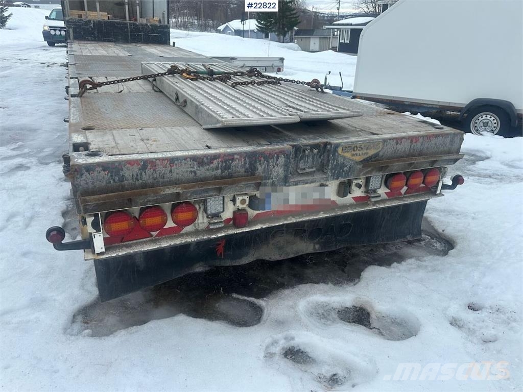 Broshuis E2190/27 3 axle semi-trailer w/ drive bridges Semirremolques de plataformas planas/laterales abatibles