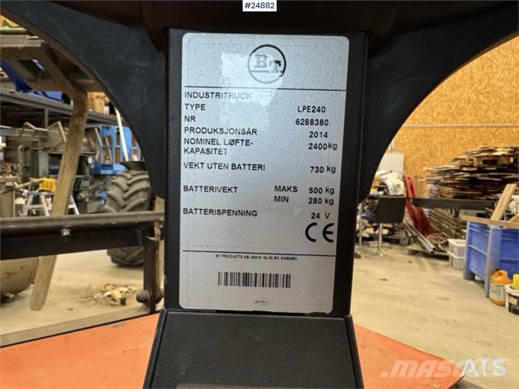 BT Levio LPE240 – Electric Pallet Truck Gaffeltrucker - Annet