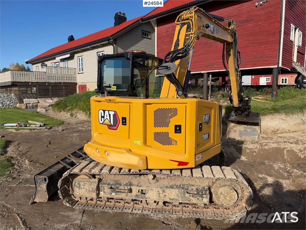 CAT 308 Tracked excavator with 3 buckets, tiltrotator Paletli ekskavatörler