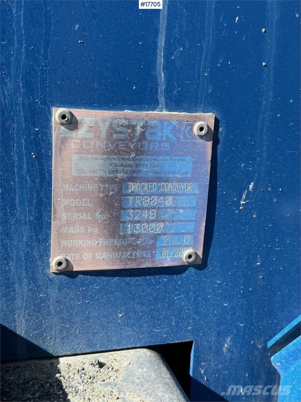 Ezystak TR8040. 286 hours. Zeefinstallatie