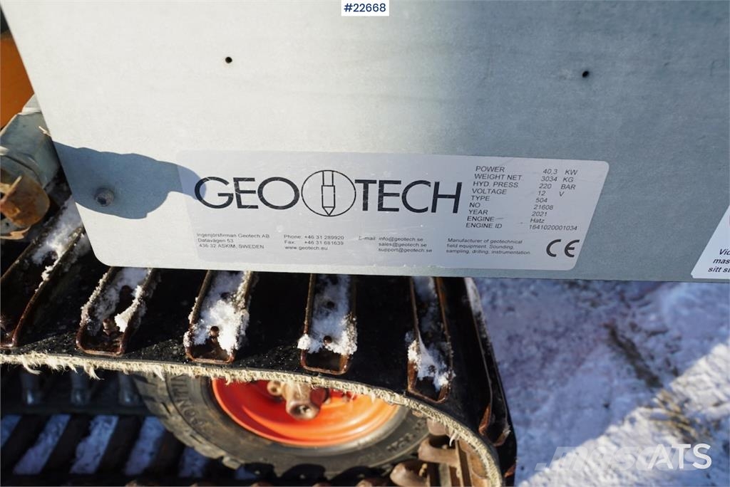 Geotech 504 Georigg med skjær Апаратура за повърхностна редова сеидба