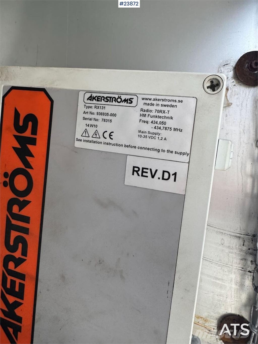 Hammar 140B Sideloader – One Lifting Arm Replaced in 2021 Otros componentes
