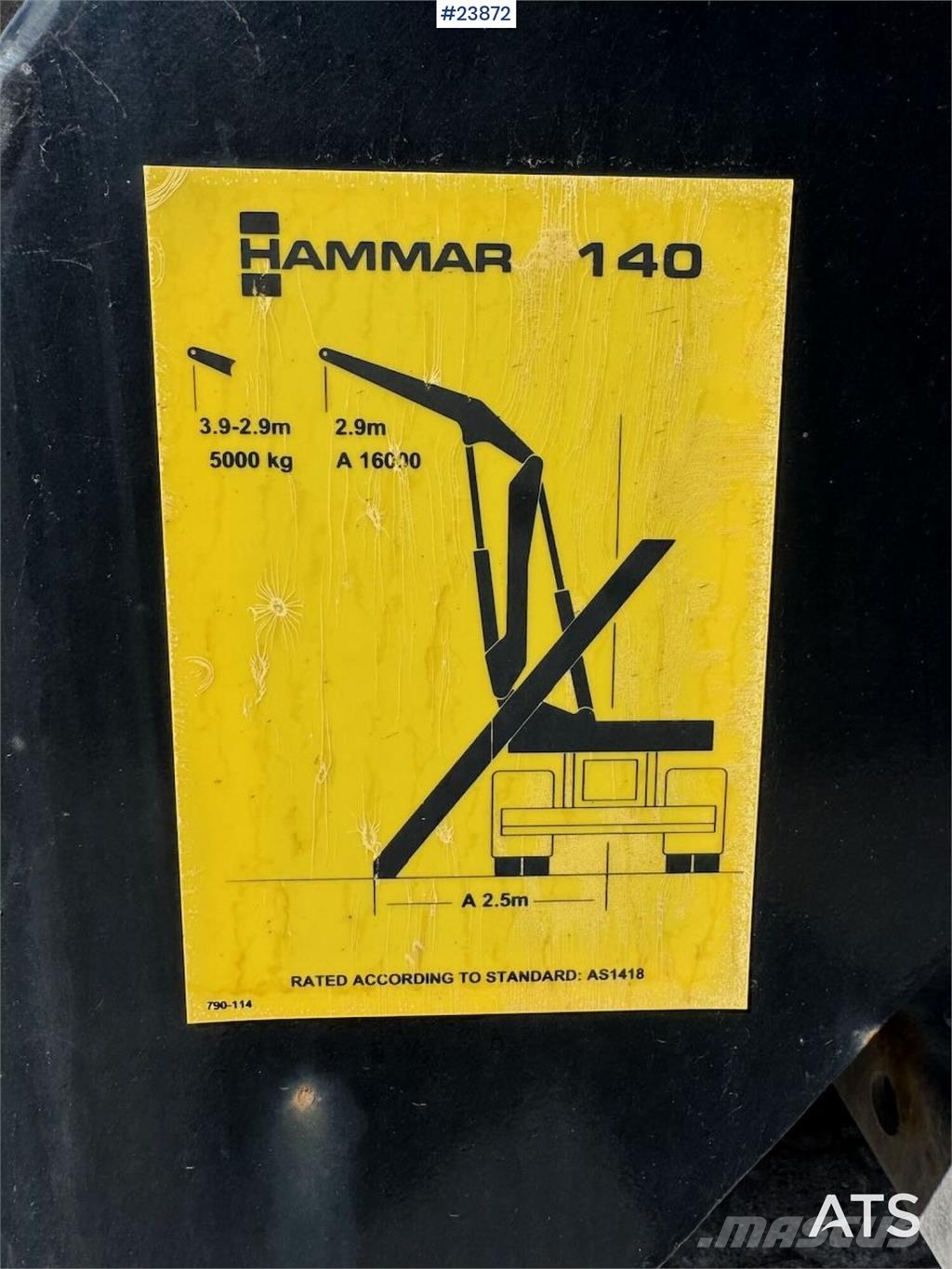 Hammar 140B Sideloader – One Lifting Arm Replaced in 2021 Otros componentes