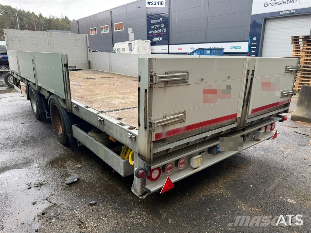 HFR 2 akslet galvanized flat trailer with folding side Flatbed römorklar