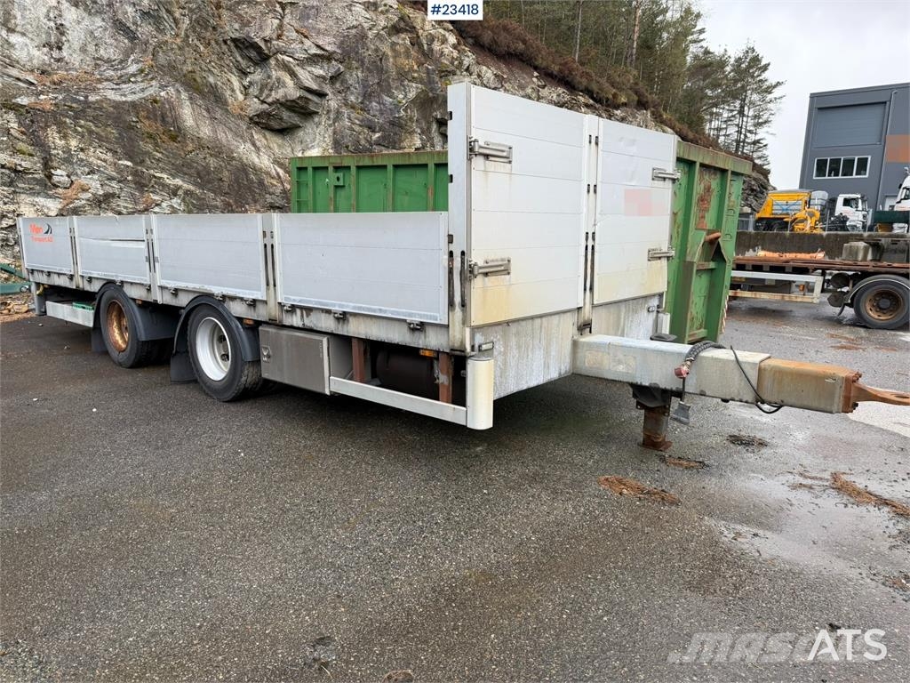 HFR 2 akslet galvanized flat trailer with folding side Flatbed römorklar