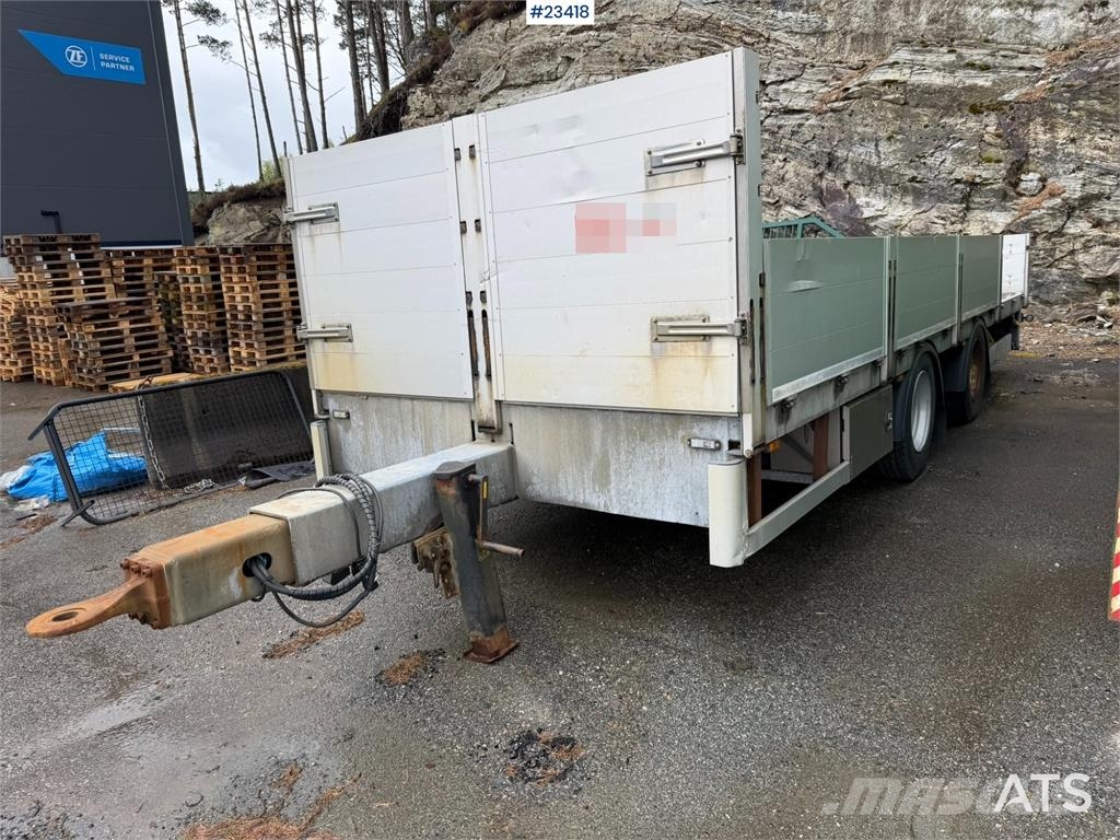HFR 2 akslet galvanized flat trailer with folding side Flatbed römorklar