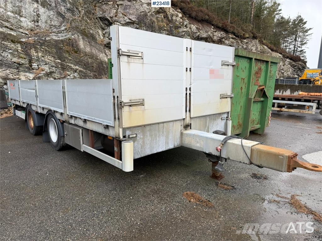 HFR 2 akslet galvanized flat trailer with folding side Flatbed römorklar