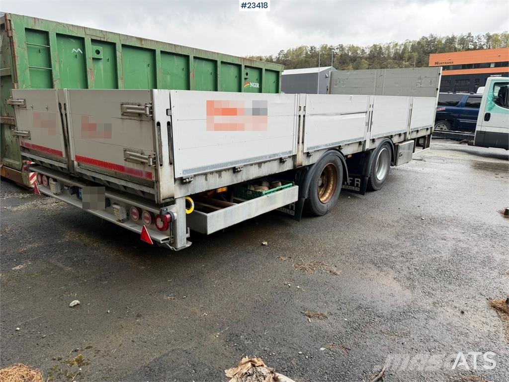 HFR 2 akslet galvanized flat trailer with folding side Flatbed römorklar