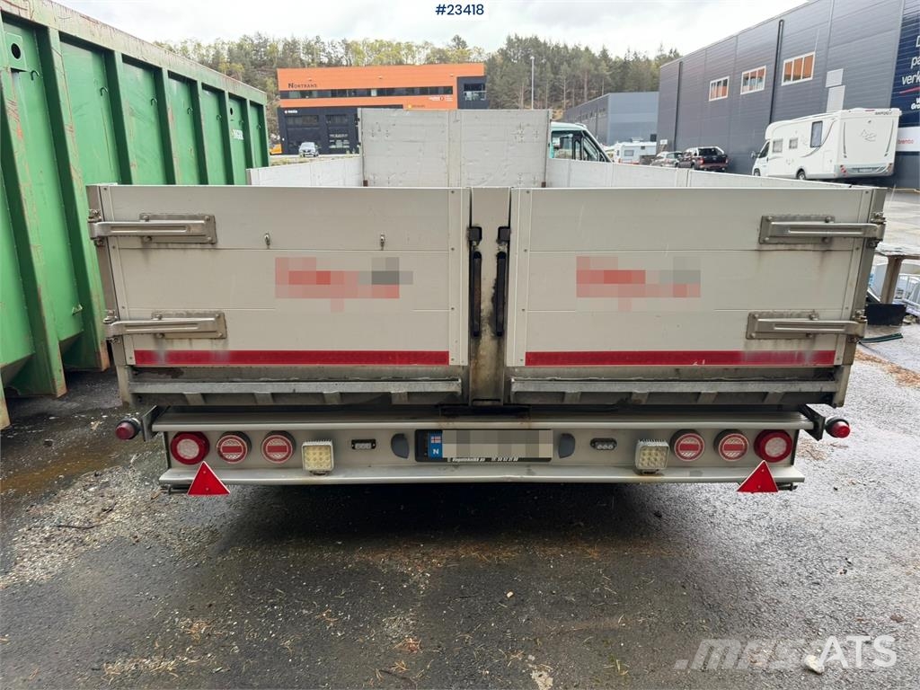 HFR 2 akslet galvanized flat trailer with folding side Flatbed römorklar