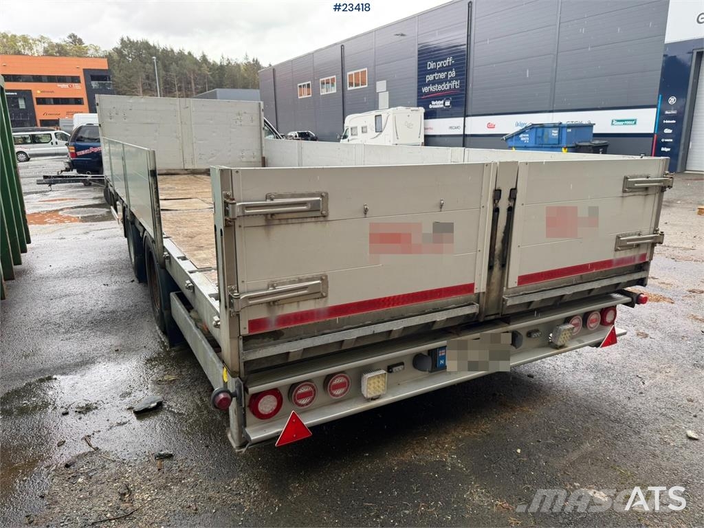 HFR 2 akslet galvanized flat trailer with folding side Flatbed römorklar