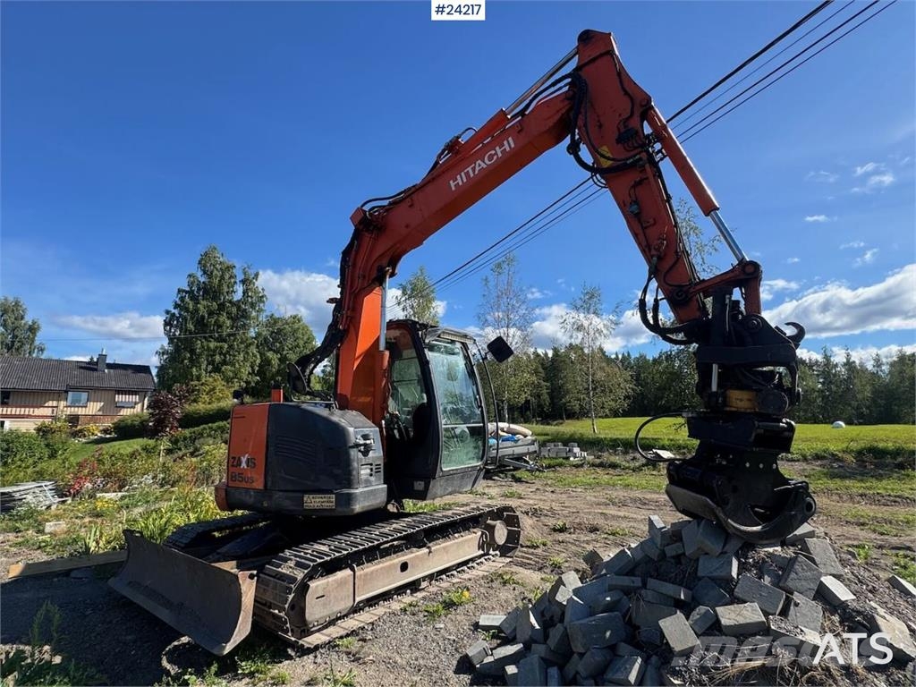 Hitachi ZX85US-5A Excavator with Tilt, Grading Bucket and  Beltegraver
