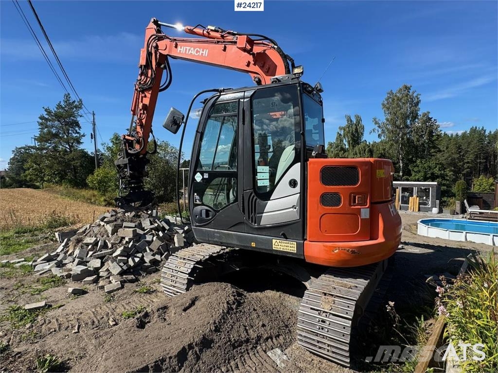Hitachi ZX85US-5A Excavator with Tilt, Grading Bucket and  Beltegraver
