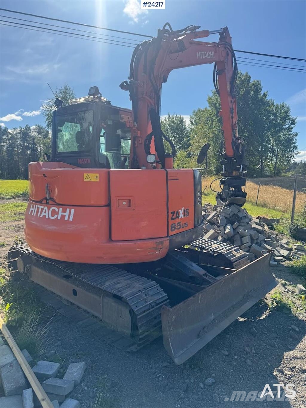 Hitachi ZX85US-5A Excavator with Tilt, Grading Bucket and  Beltegraver