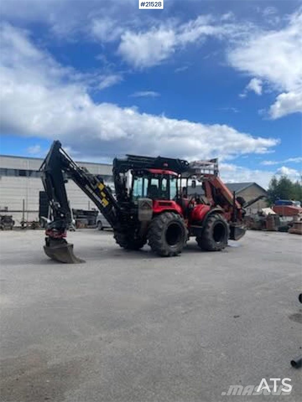 Huddig 1260C Backhoe w/ Palfinger crane, Lift, rototilt a Graafarmen