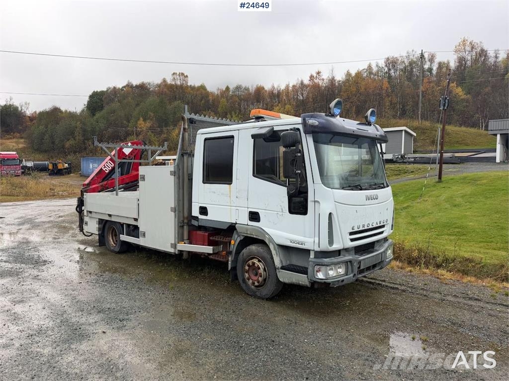 Iveco 100E21 flatbed truck with rear-mounted crane. Repa Flatbed/Dropside trucks