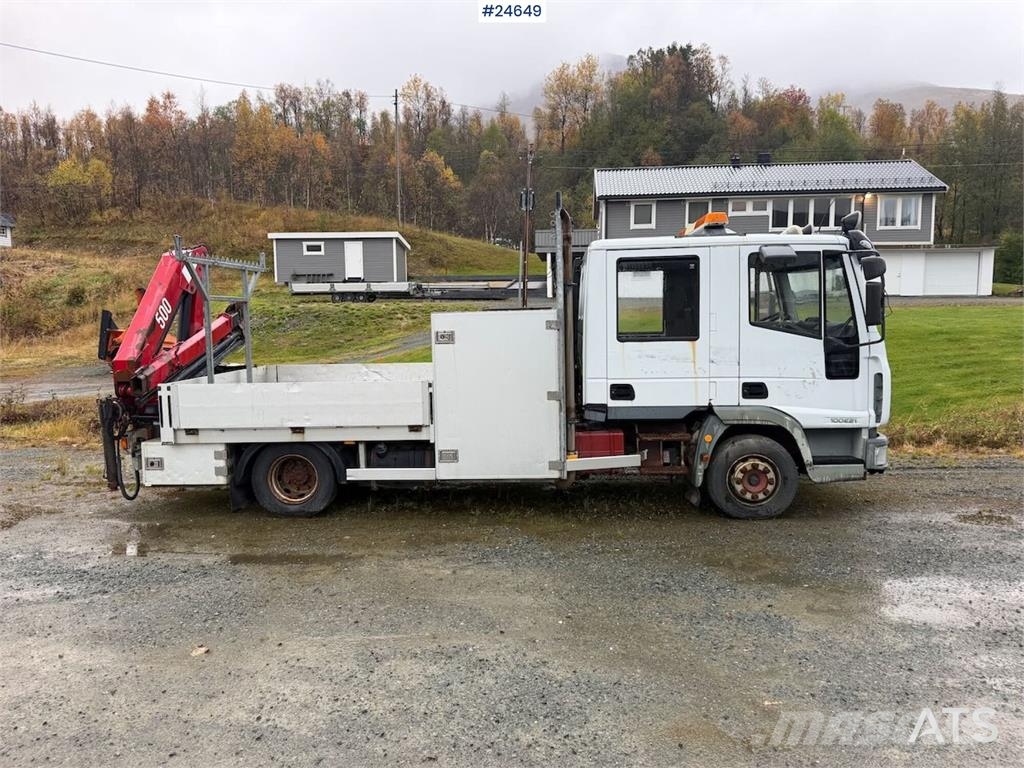 Iveco 100E21 flatbed truck with rear-mounted crane. Repa Flatbed/Dropside trucks