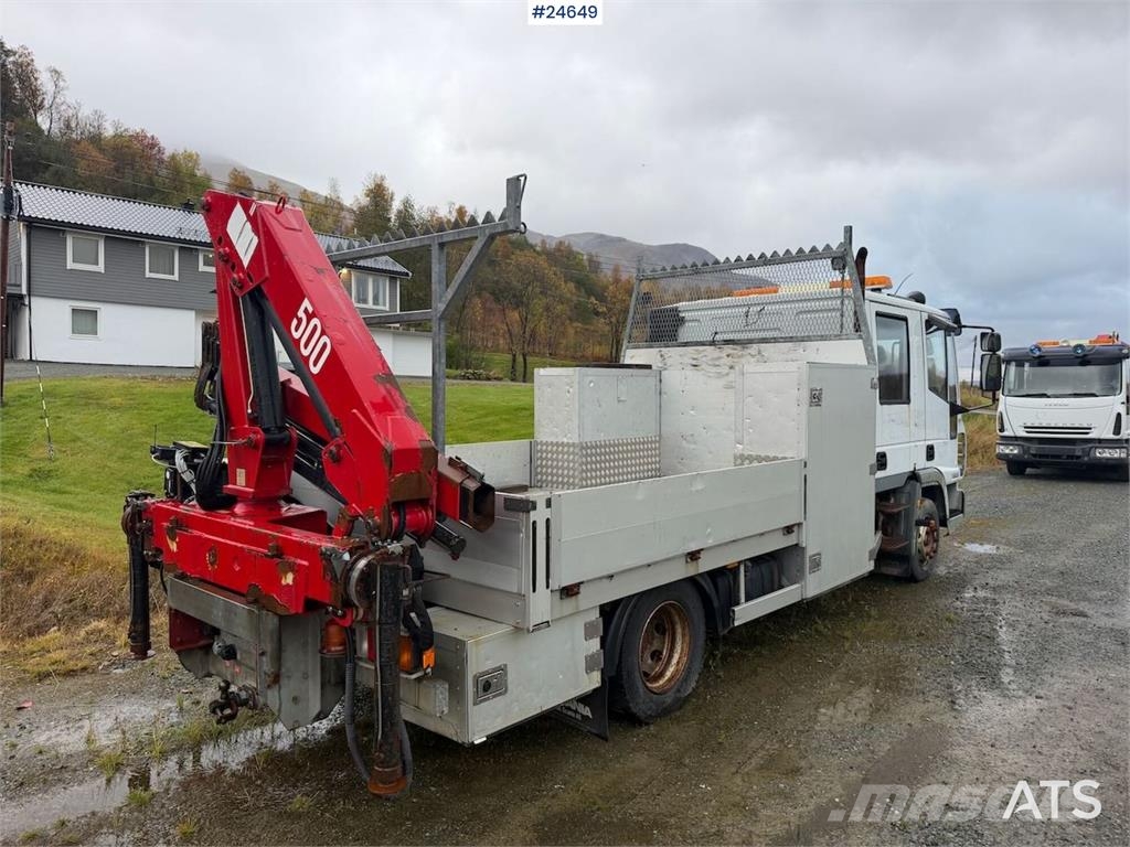 Iveco 100E21 flatbed truck with rear-mounted crane. Repa Flatbed/Dropside trucks