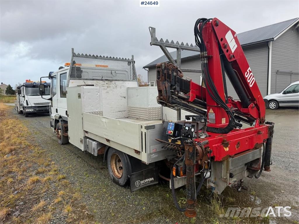 Iveco 100E21 flatbed truck with rear-mounted crane. Repa Flatbed/Dropside trucks