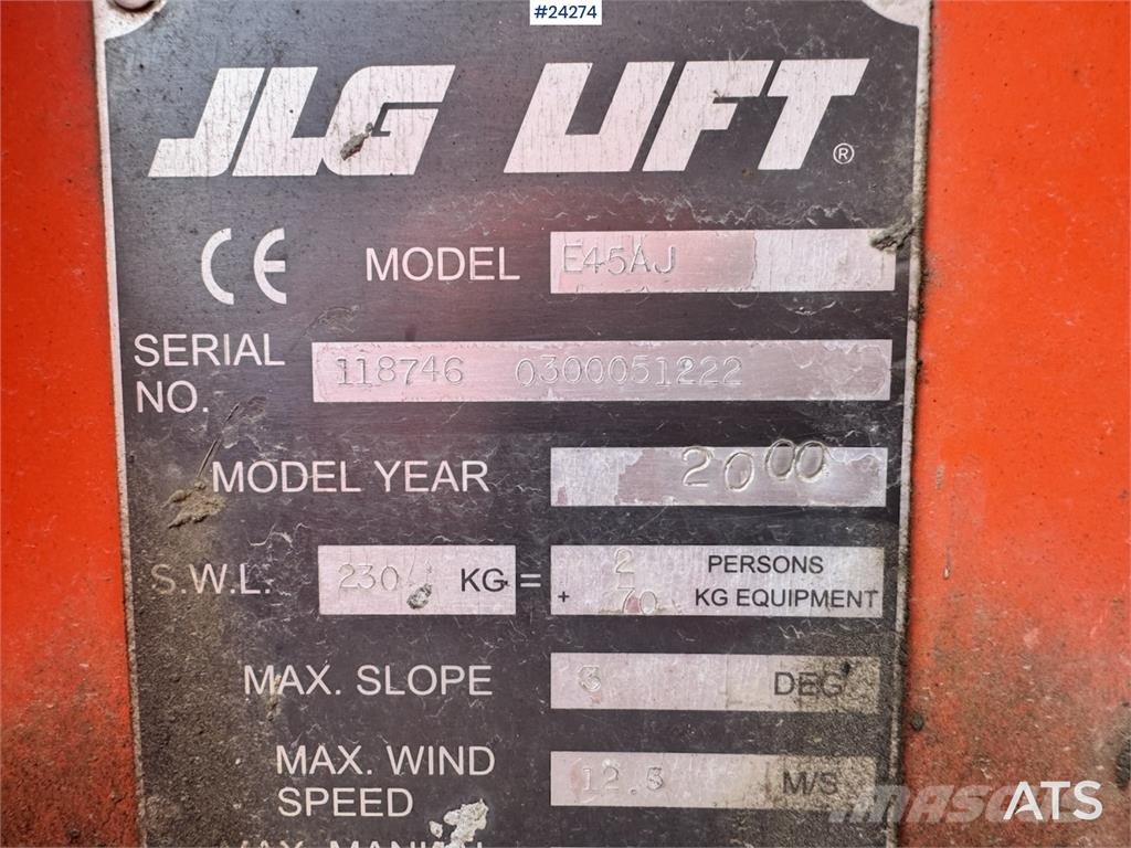 JLG E45AJ Articulating Boom Lift – Repair Object WATCH ブームリフト 屈伸型