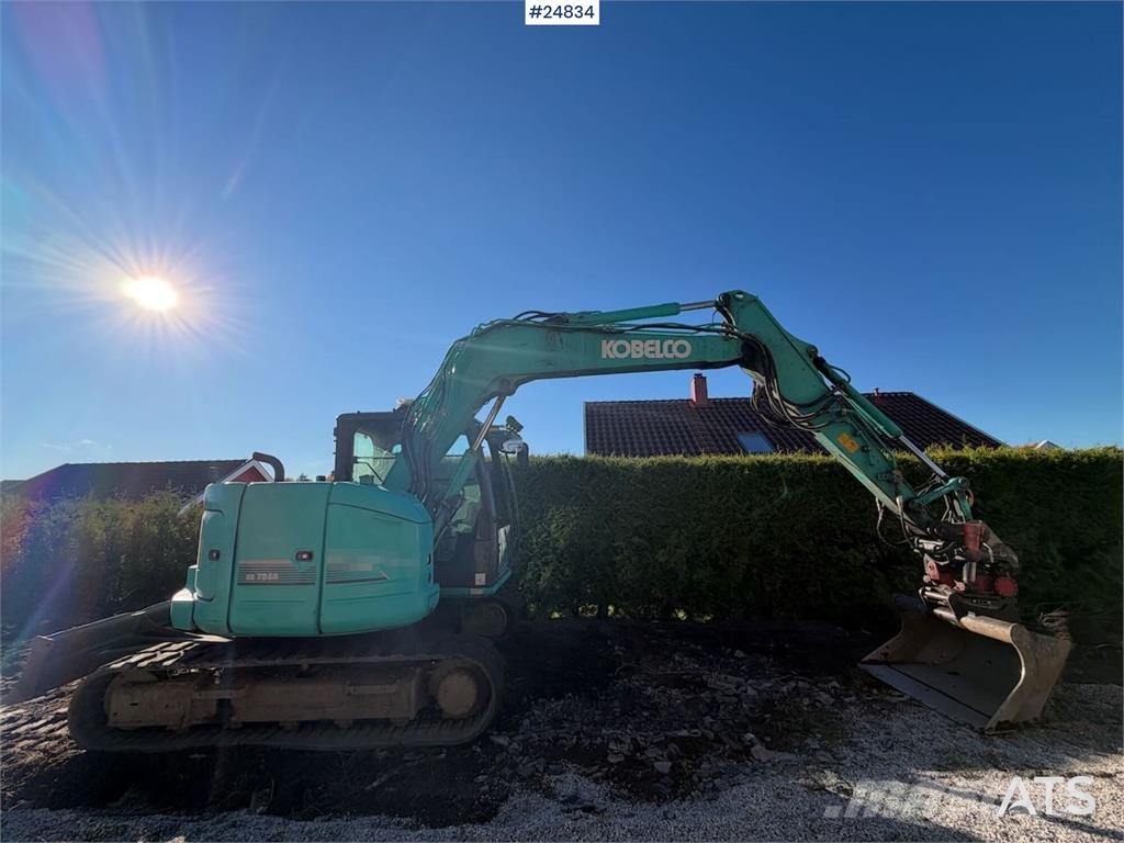 Kobelco SK75SR-3E Tracked excavator – tiltrotator and 2 bu Beltegraver