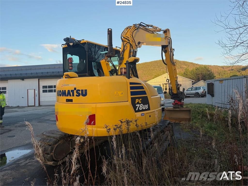 Komatsu PC78US-10 Excavator with tiltrotator, 2 buckets, r Pásová rýpadla