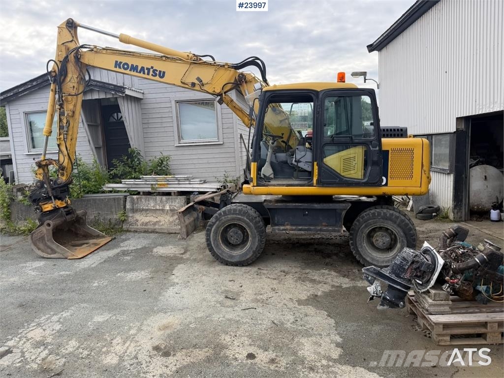 Komatsu PW130 Wheeled Excavator with Engcon Tiltrotator an Wielgraafmachines