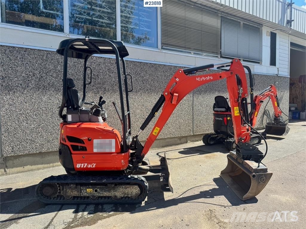 Kubota U17-3A Mini Excavator with 2 Buckets – 1,240 Hours Minigraafmachines < 7t