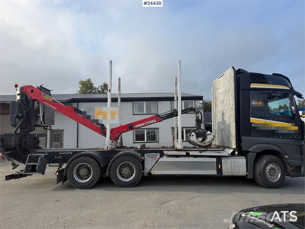 Mercedes-Benz Actros 6x4 timber truck with Epsilon M12L timber c Metsaveokid