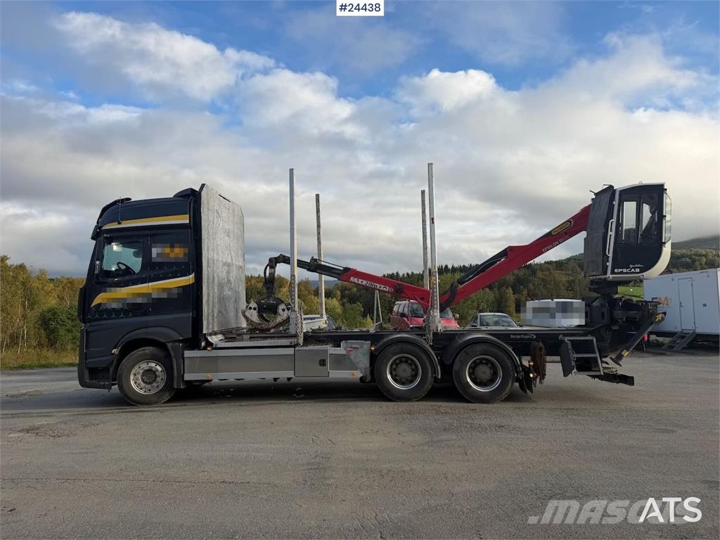 Mercedes-Benz Actros 6x4 timber truck with Epsilon M12L timber c Metsaveokid